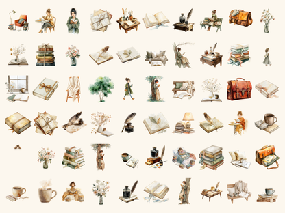 Poetcore Girls Watercolor Clipart