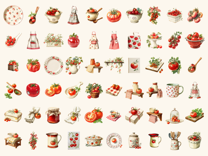 Tomato Kitchen Watercolor Clipart
