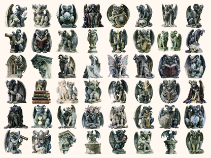 Gargoyles Watercolor Clipart