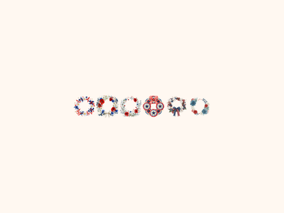 Red, White & Blue Wreath Watercolor Clipart