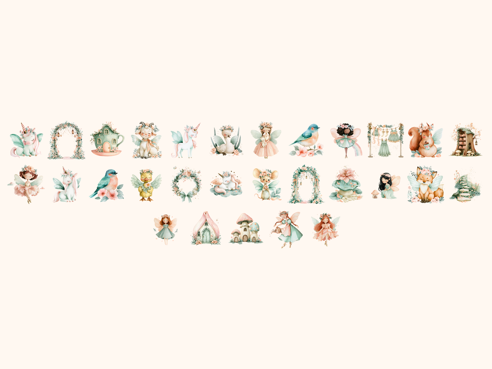 Fairy Land Watercolor Clipart