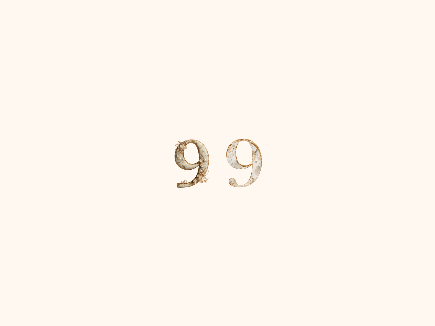 Elegant Gold Monogram Alphabet & Numbers