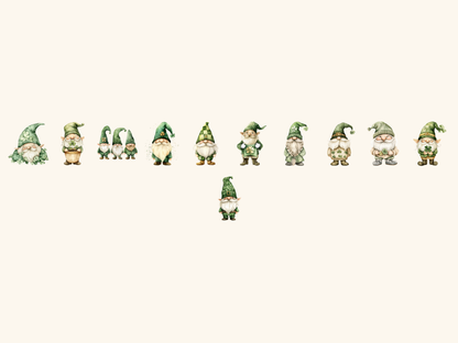 Shamrock Gnomes Watercolor Clipart