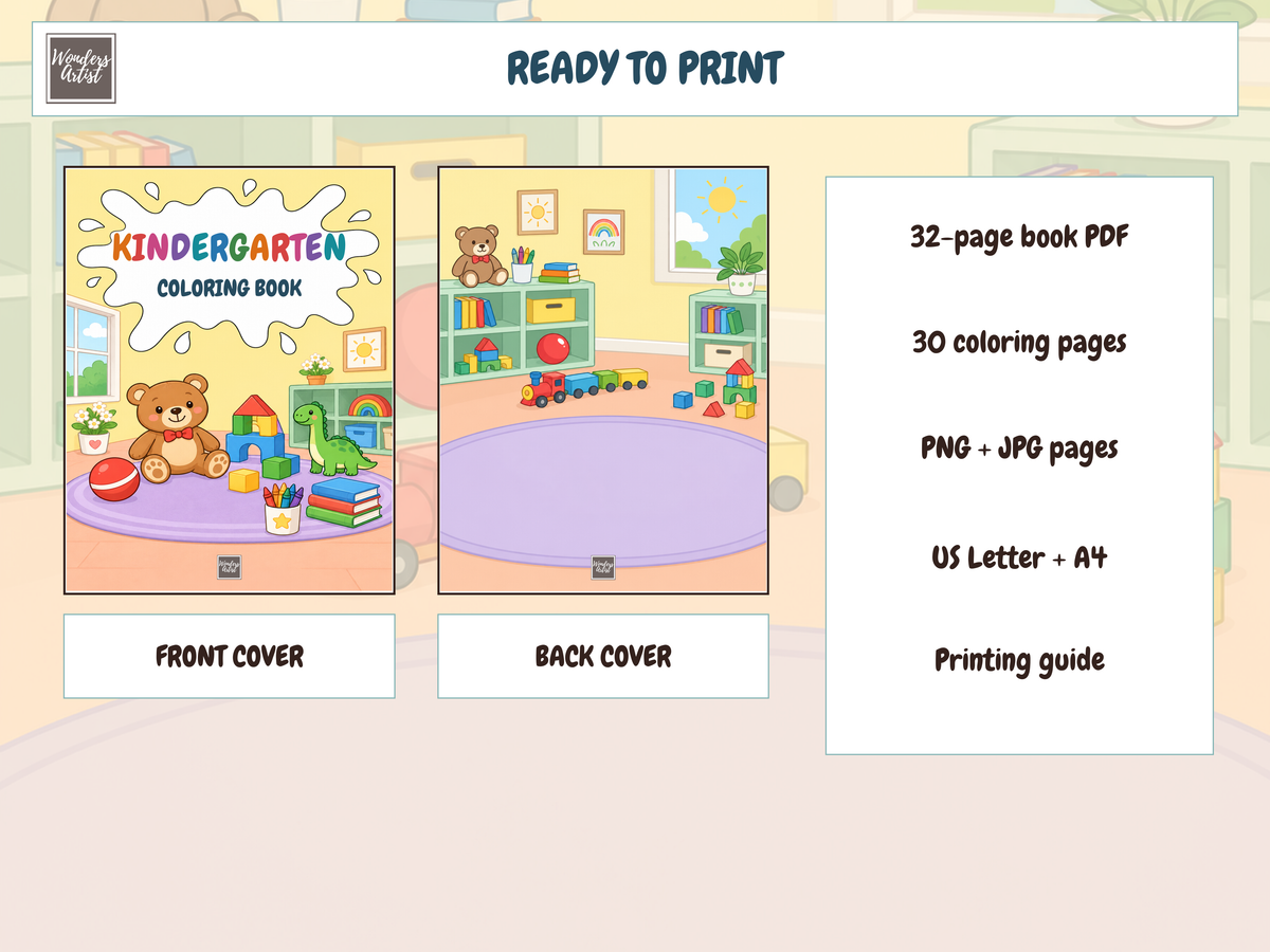 Kindergarten Coloring Book — WHATS INCLUDED