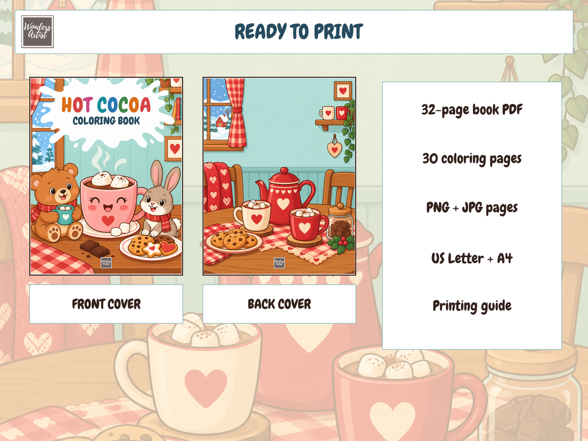 Hot Cocoa Coloring Book — WHATS INCLUDED