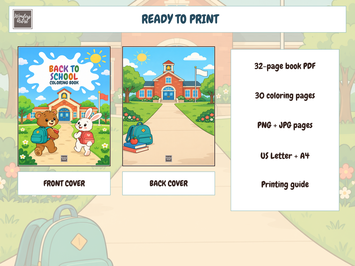 Back to School Coloring Book — WHATS INCLUDED