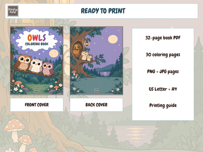 Owls Coloring Book — WHATS INCLUDED