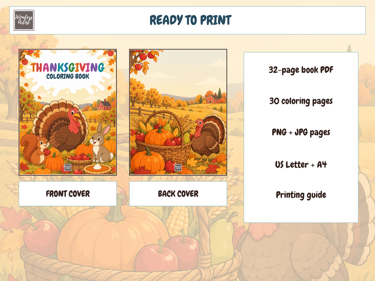 Thanksgiving Coloring Book — WHATS INCLUDED