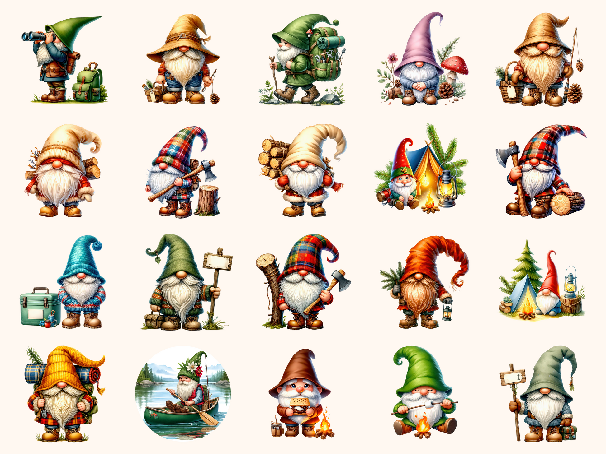 Camping Gnomes Clipart