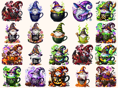 Halloween Cup Gnomes Clipart