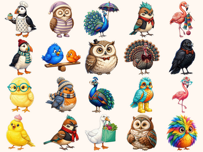 Quirky Birds Clipart