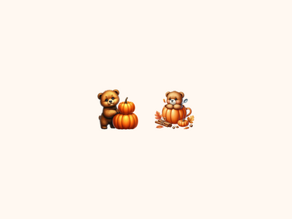 Autumn Bears Clipart