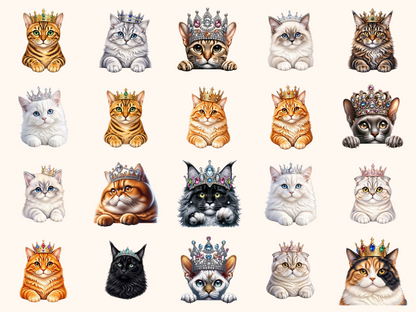 Cats with Crowns Clipart