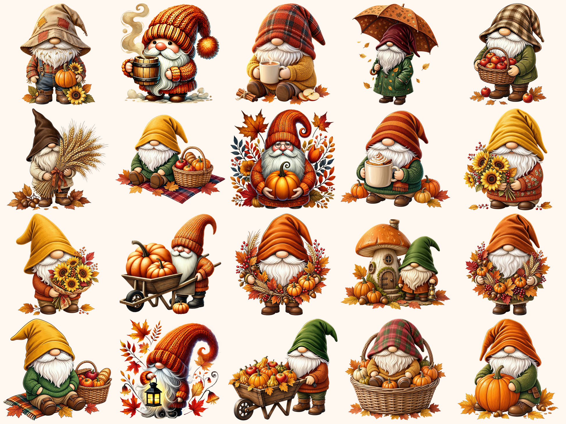 Autumn Gnomes Clipart