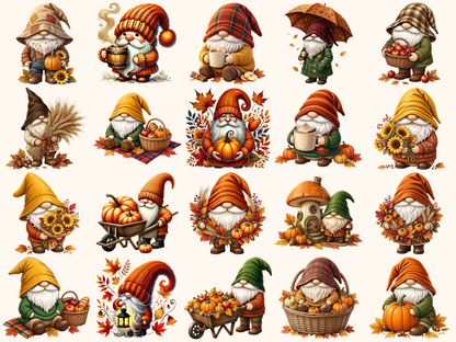 Autumn Gnomes Clipart