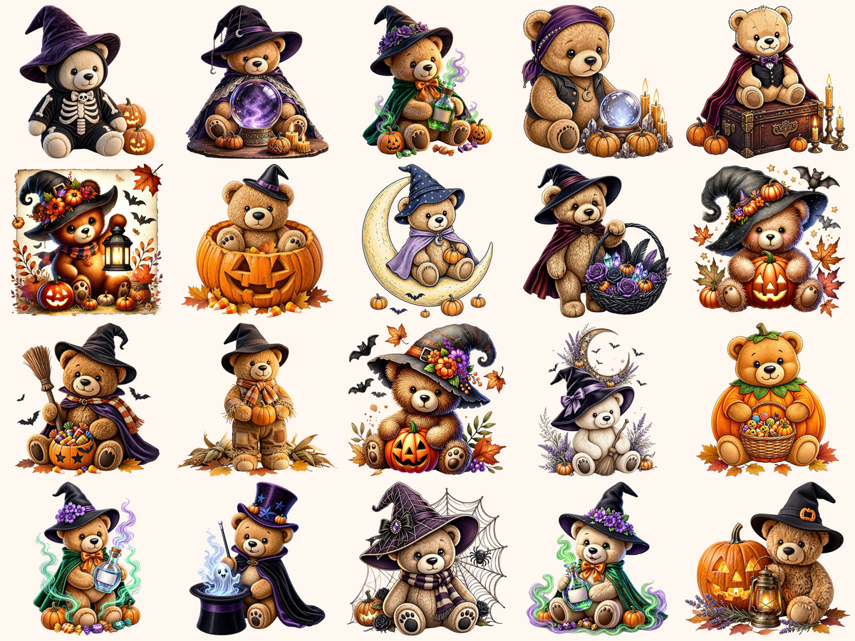 Halloween Teddy Bears Clipart