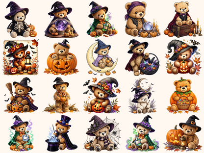 Halloween Teddy Bears Clipart