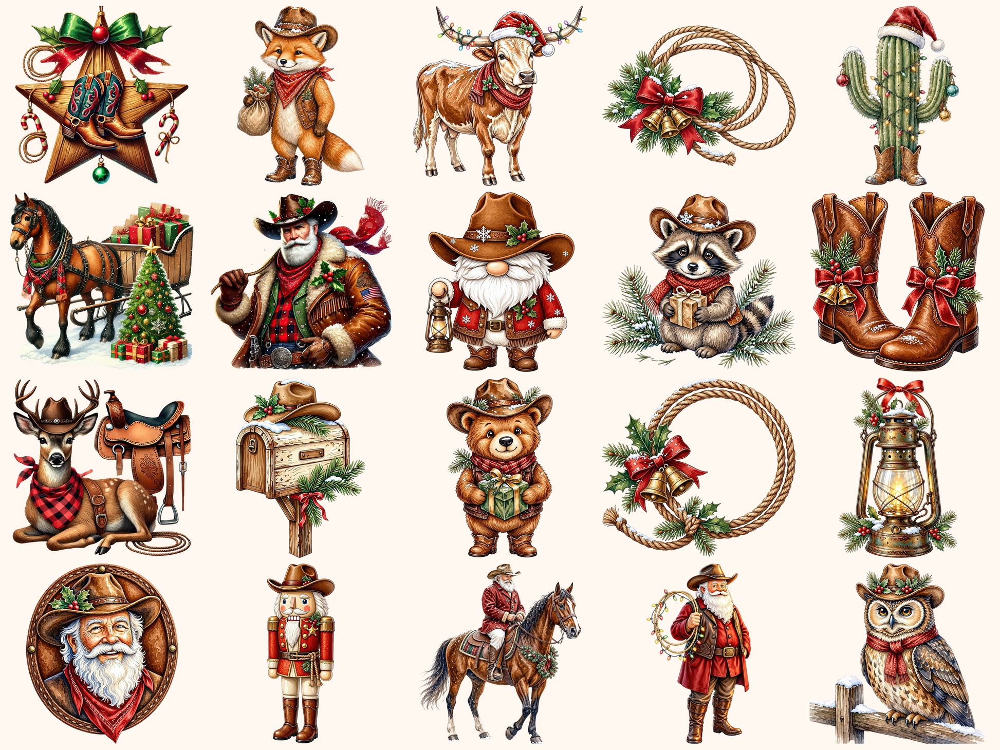 Western Christmas Clipart