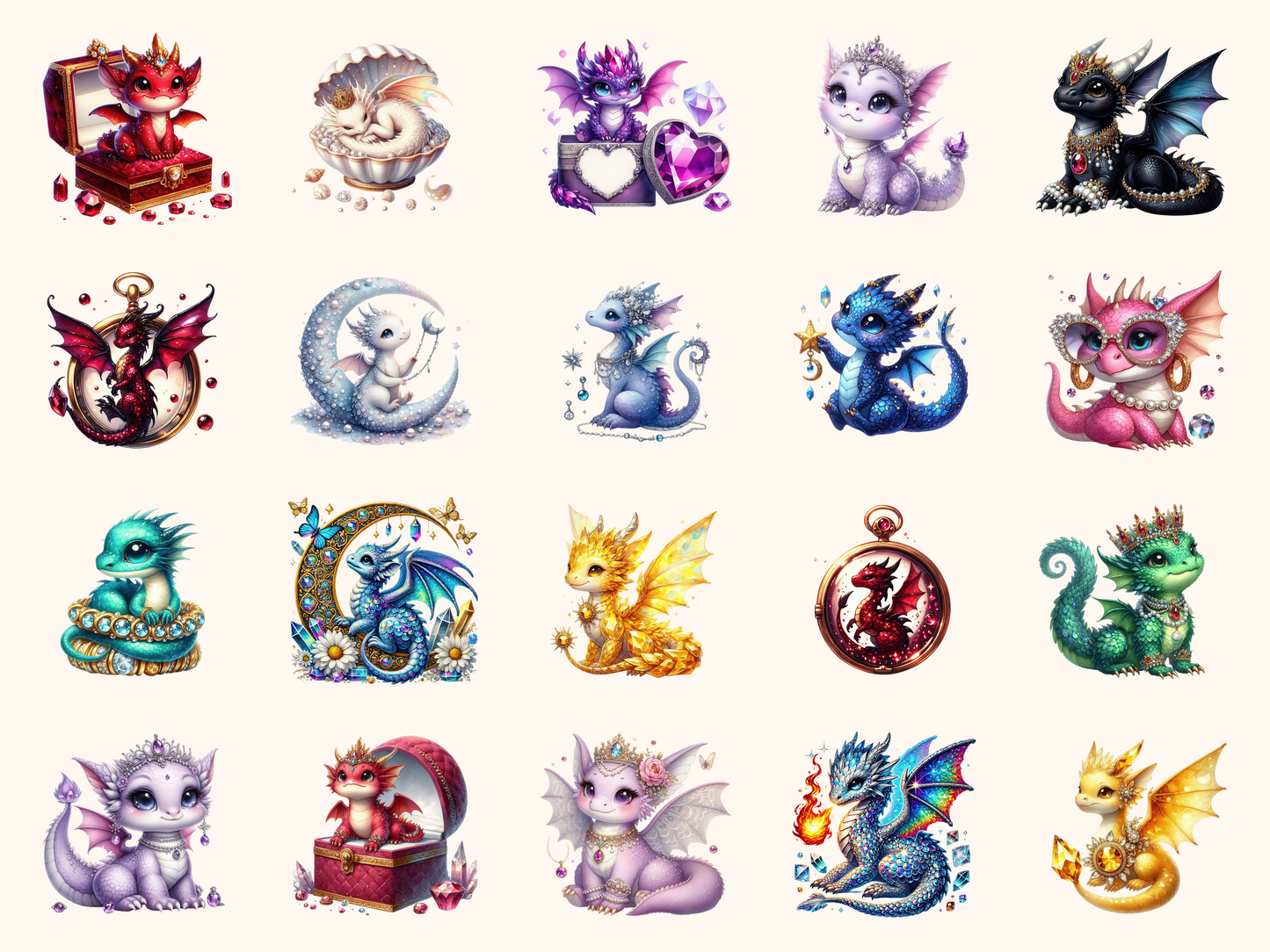 Jewelry Dragons Clipart