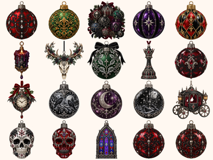 Gothic Christmas Ornaments Clipart — listing preview 5