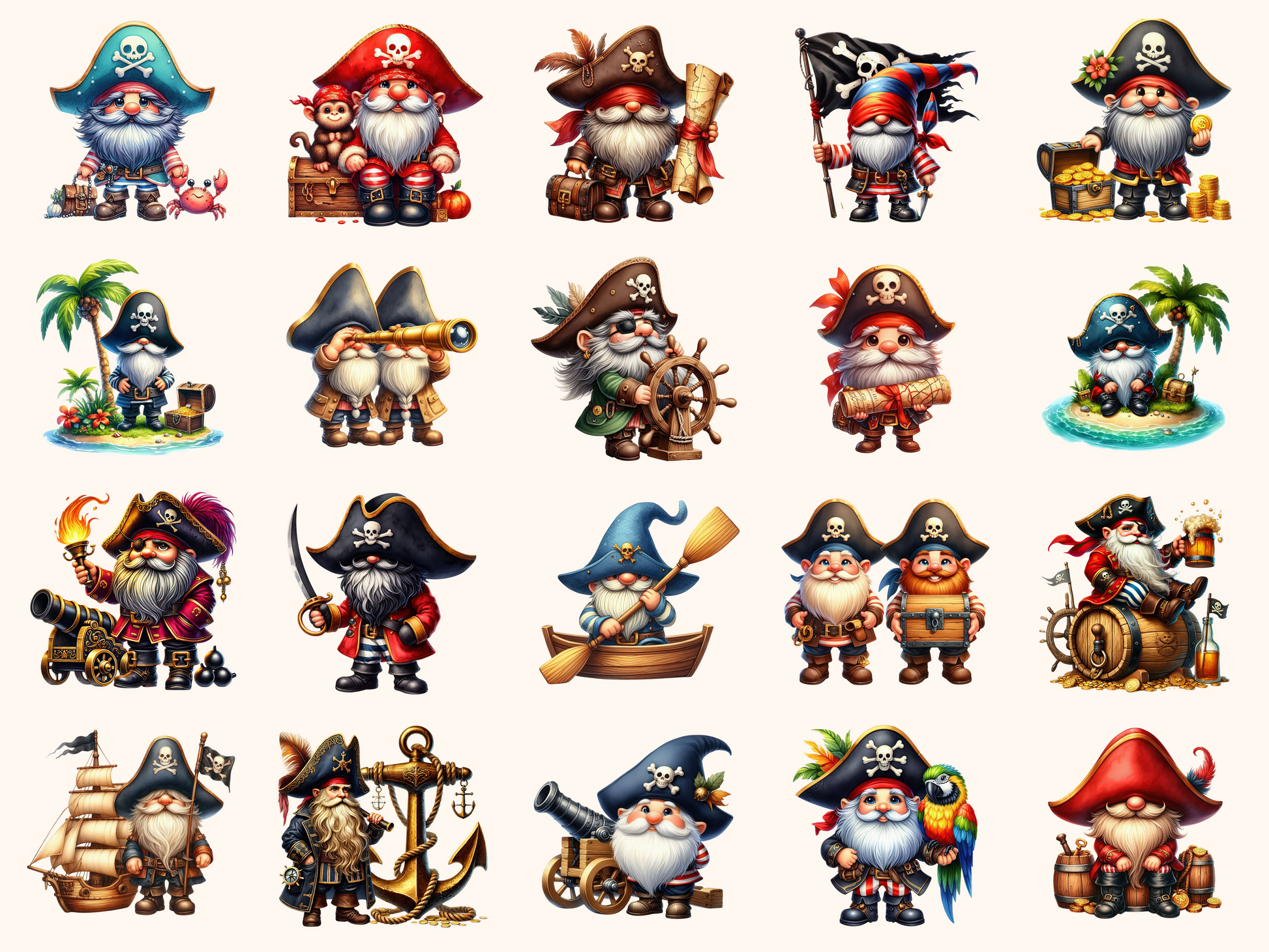 Pirate Gnomes Clipart
