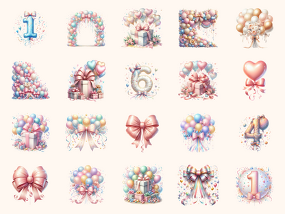 Bows & Balloons Clipart