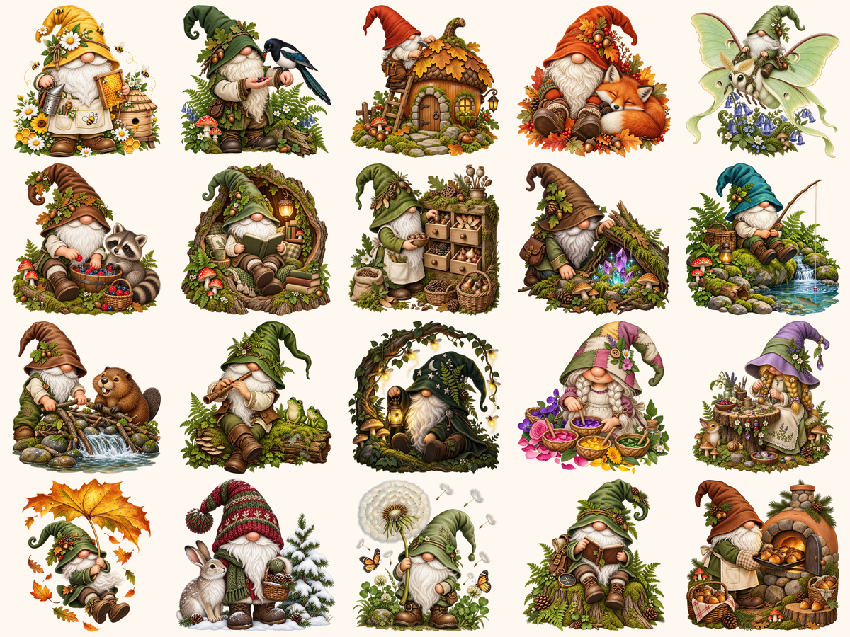 Woodland Gnomes Clipart — listing preview 5