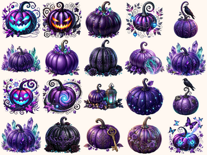 Violet Pumpkins Clipart