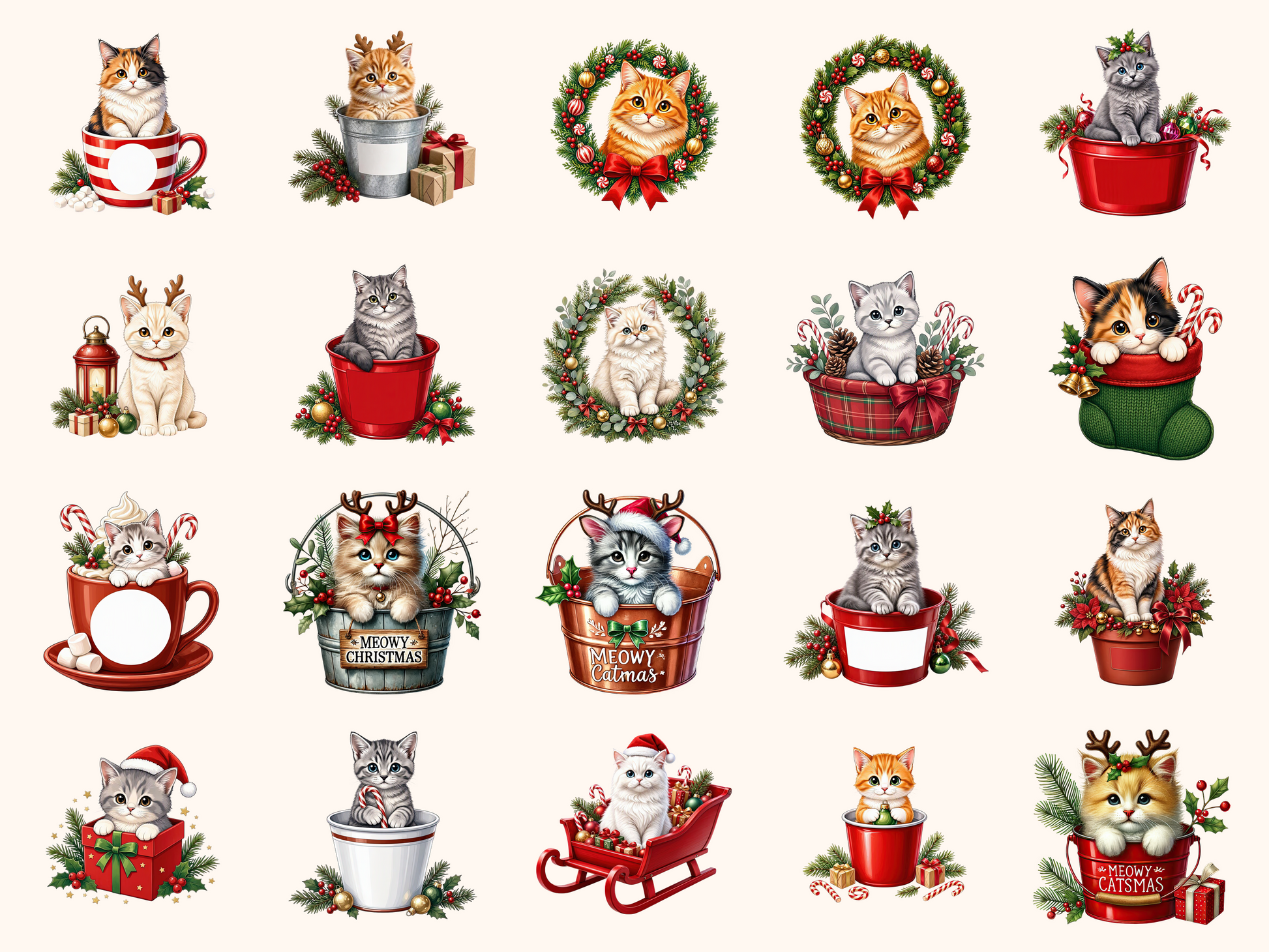 Meowy Christmas Clipart