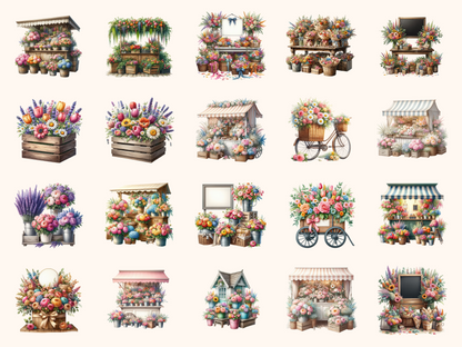 Flower Market Stand Clipart