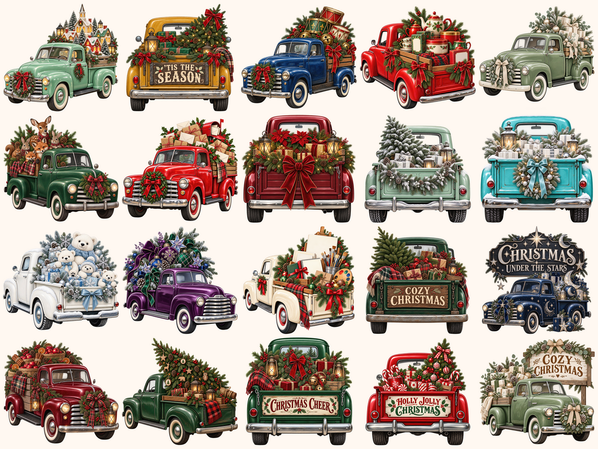 Christmas Trucks Clipart