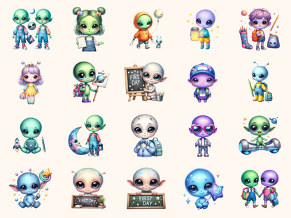 Alien Kids Clipart