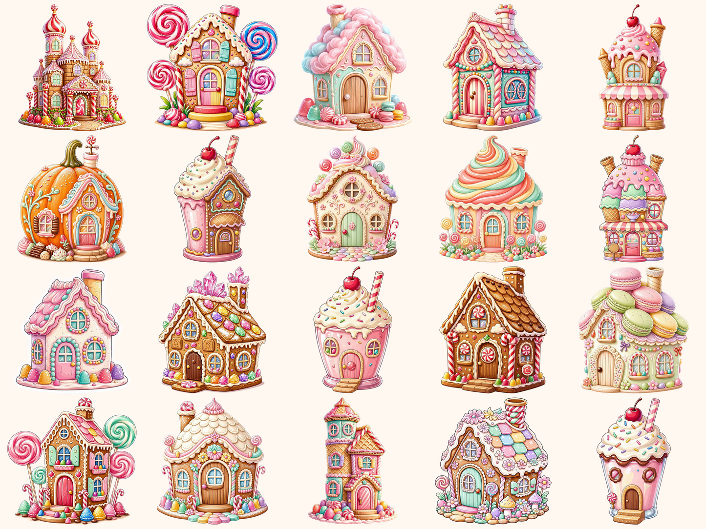 Candy Houses Clipart