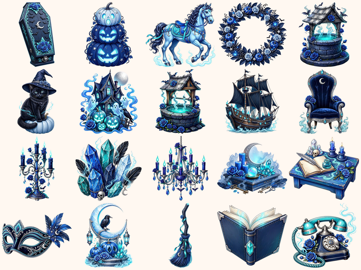 Blue Halloween Clipart