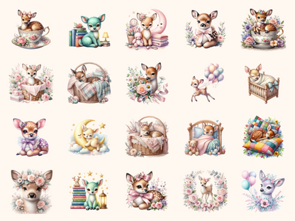 Pastel Baby Deer Clipart