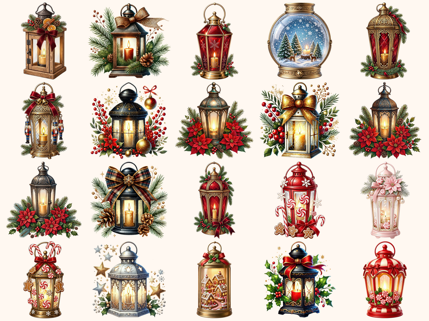 Christmas Lanterns Clipart