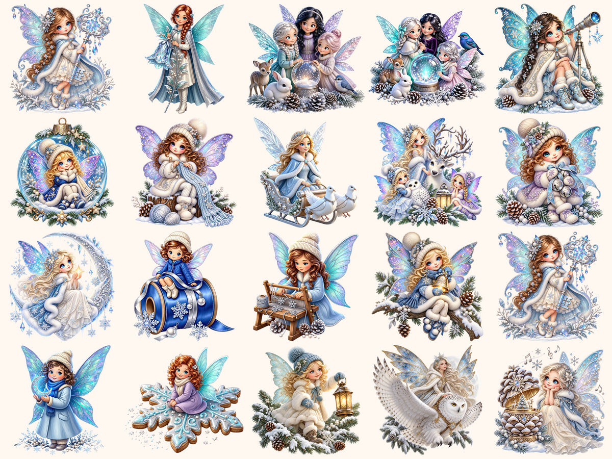 Winter Fairies Clipart