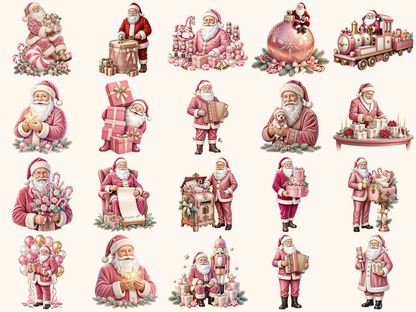 Pink Santa Claus Clipart