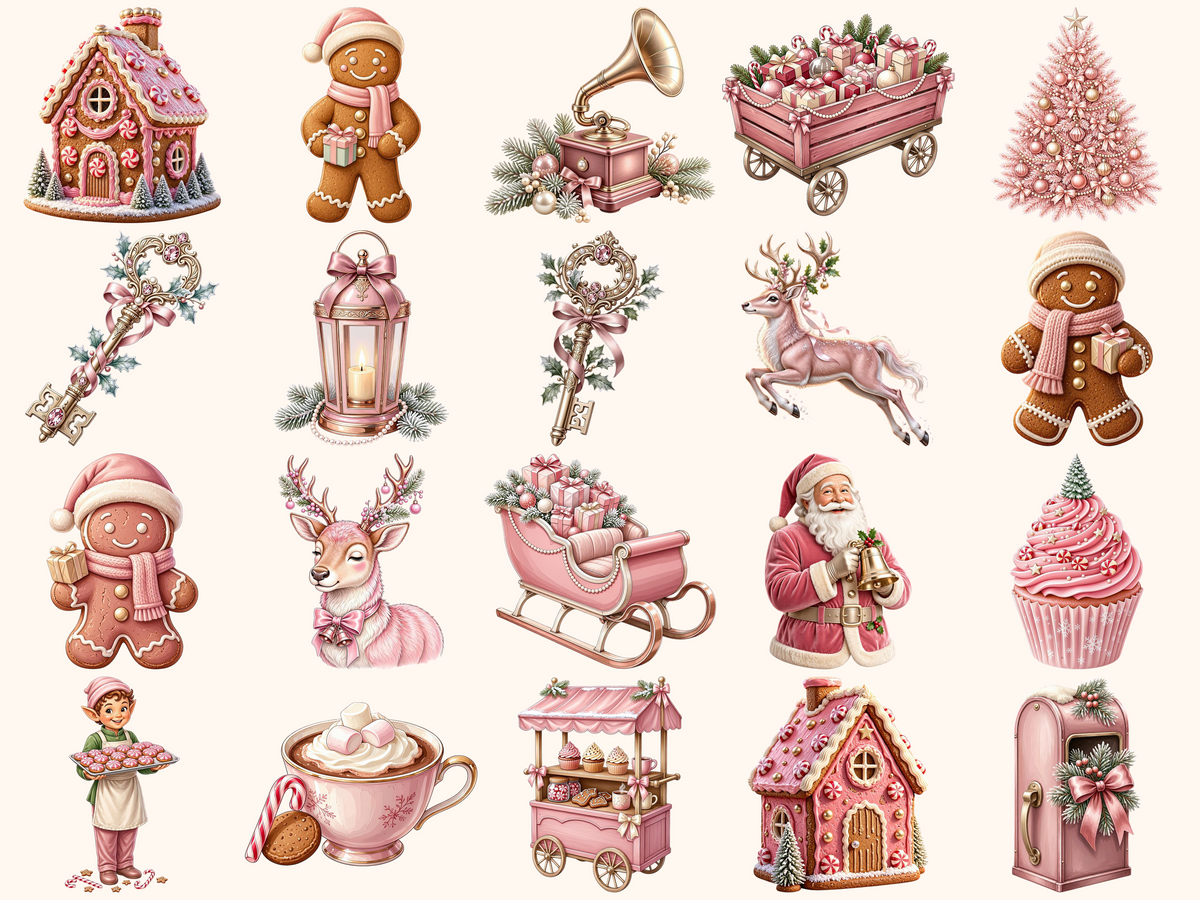 Pink Christmas Clipart