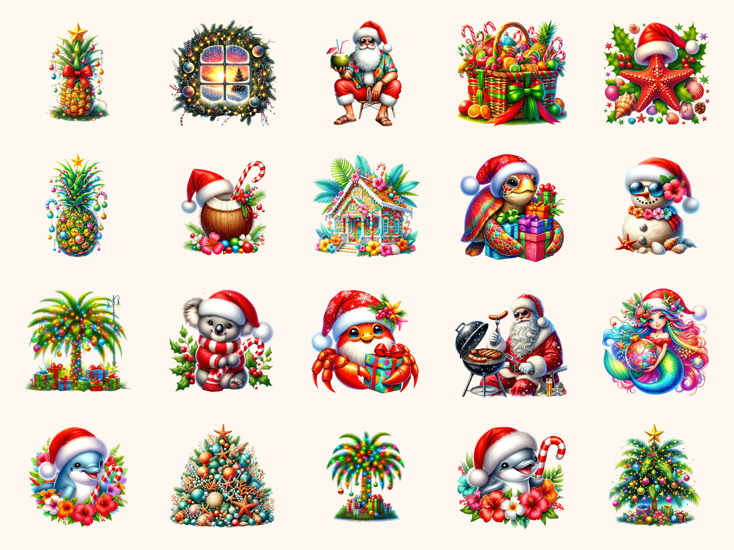 Tropical Christmas Clipart