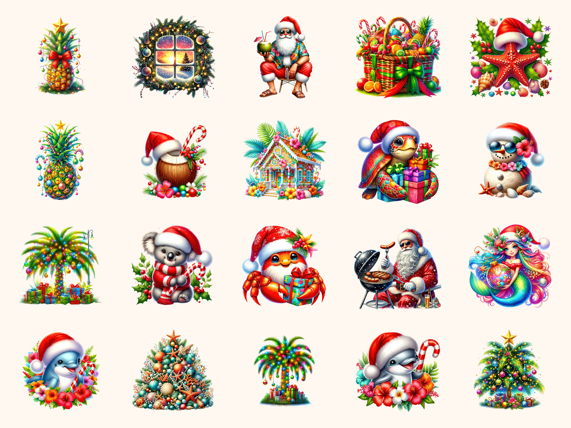 Tropical Christmas Clipart