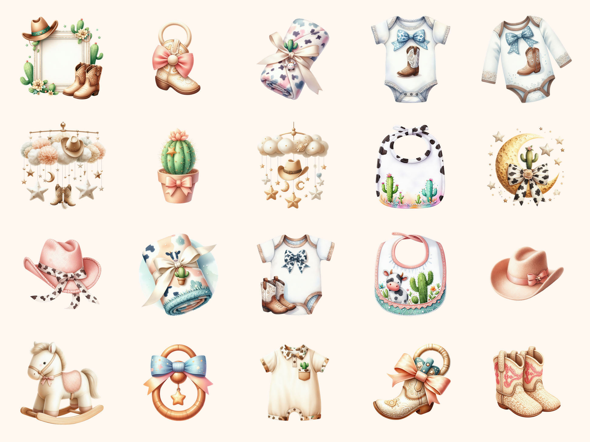 Western Baby Shower Clipart