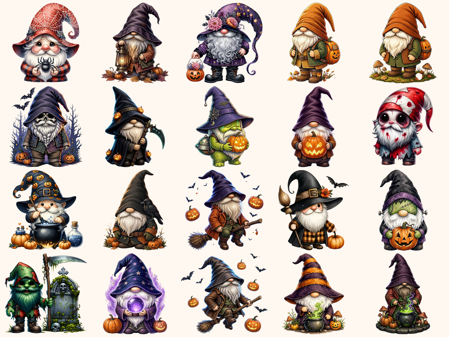 Halloween Gnomes Clipart