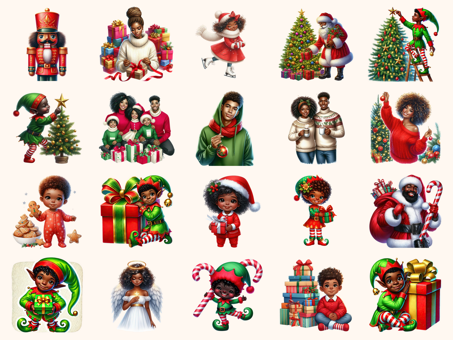 African American Christmas Clipart