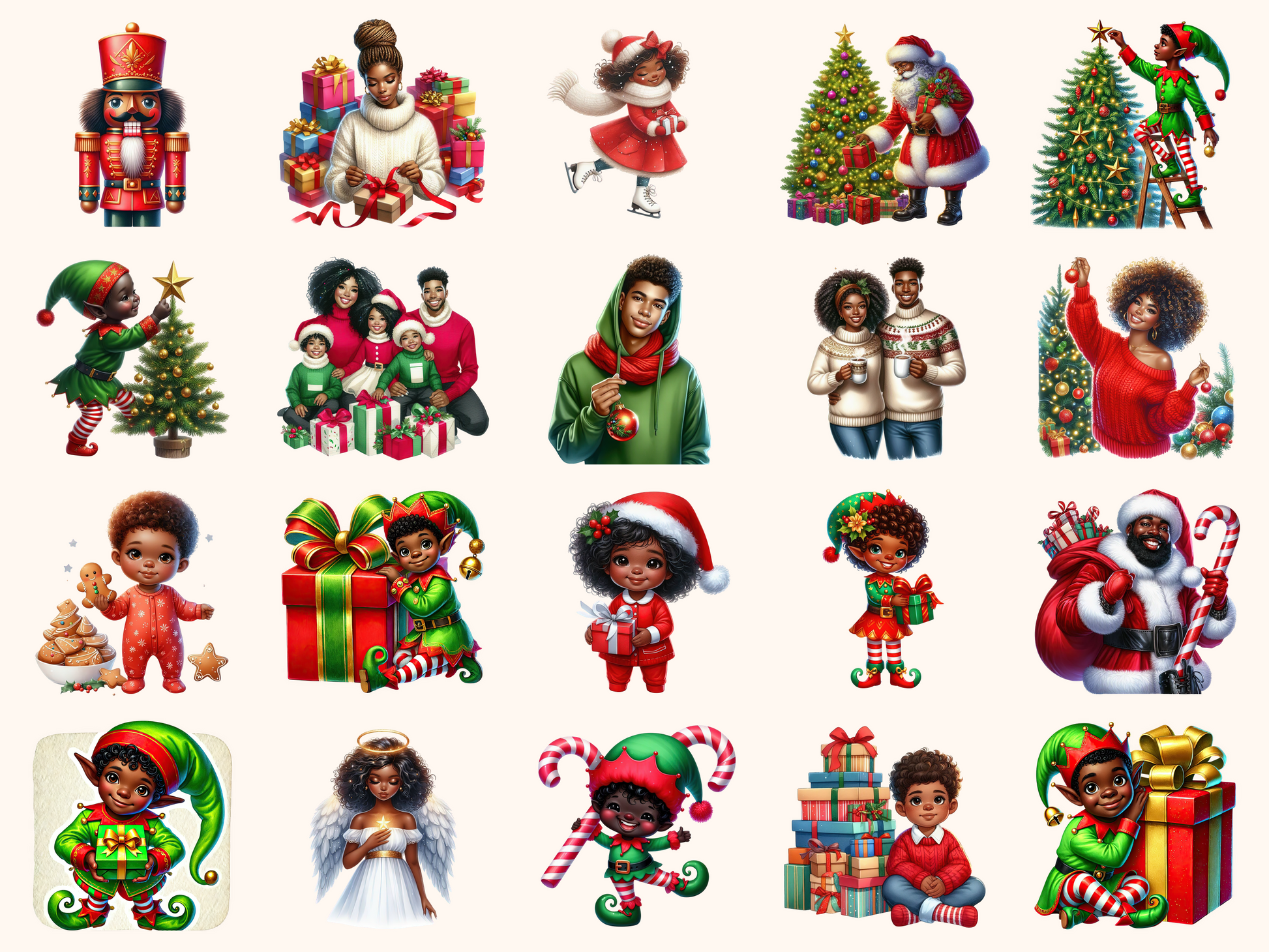 African American Christmas Clipart