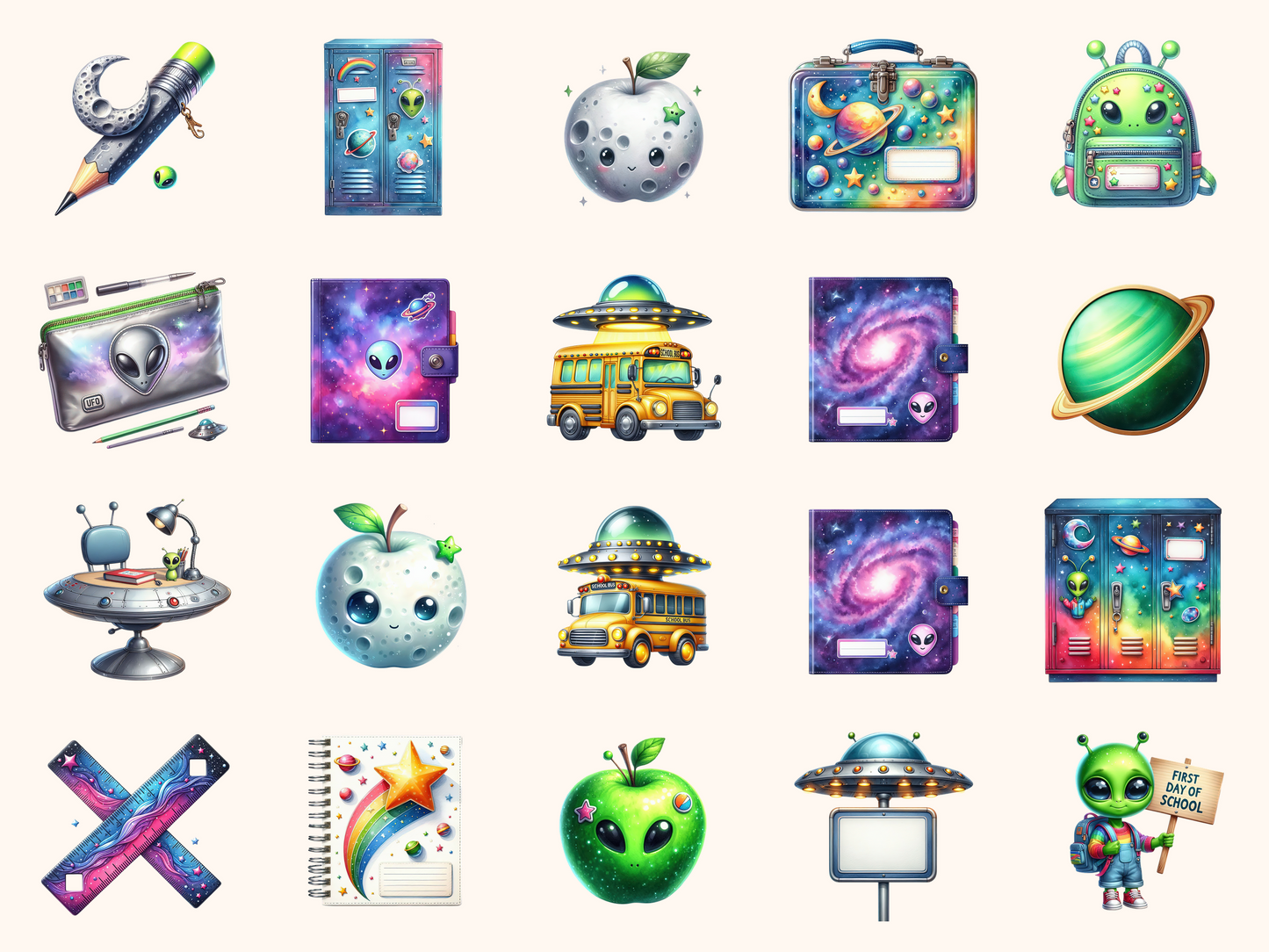 Alien School Clipart