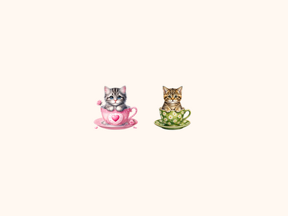Cats in Teacups Clipart