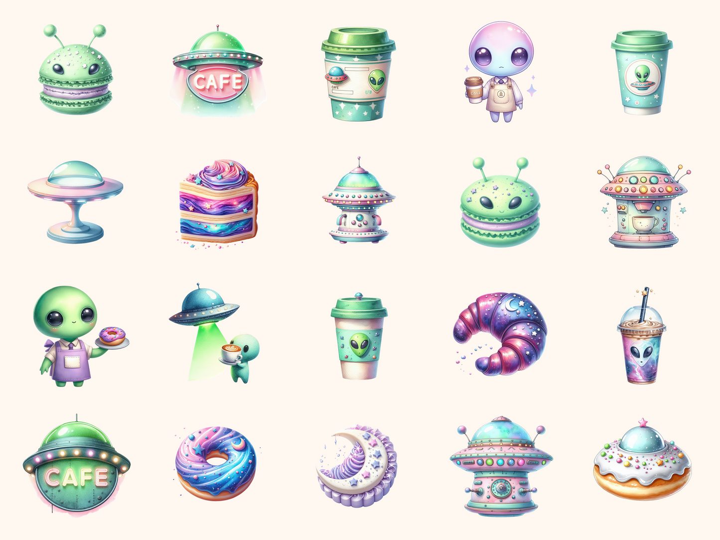 Alien Café Clipart