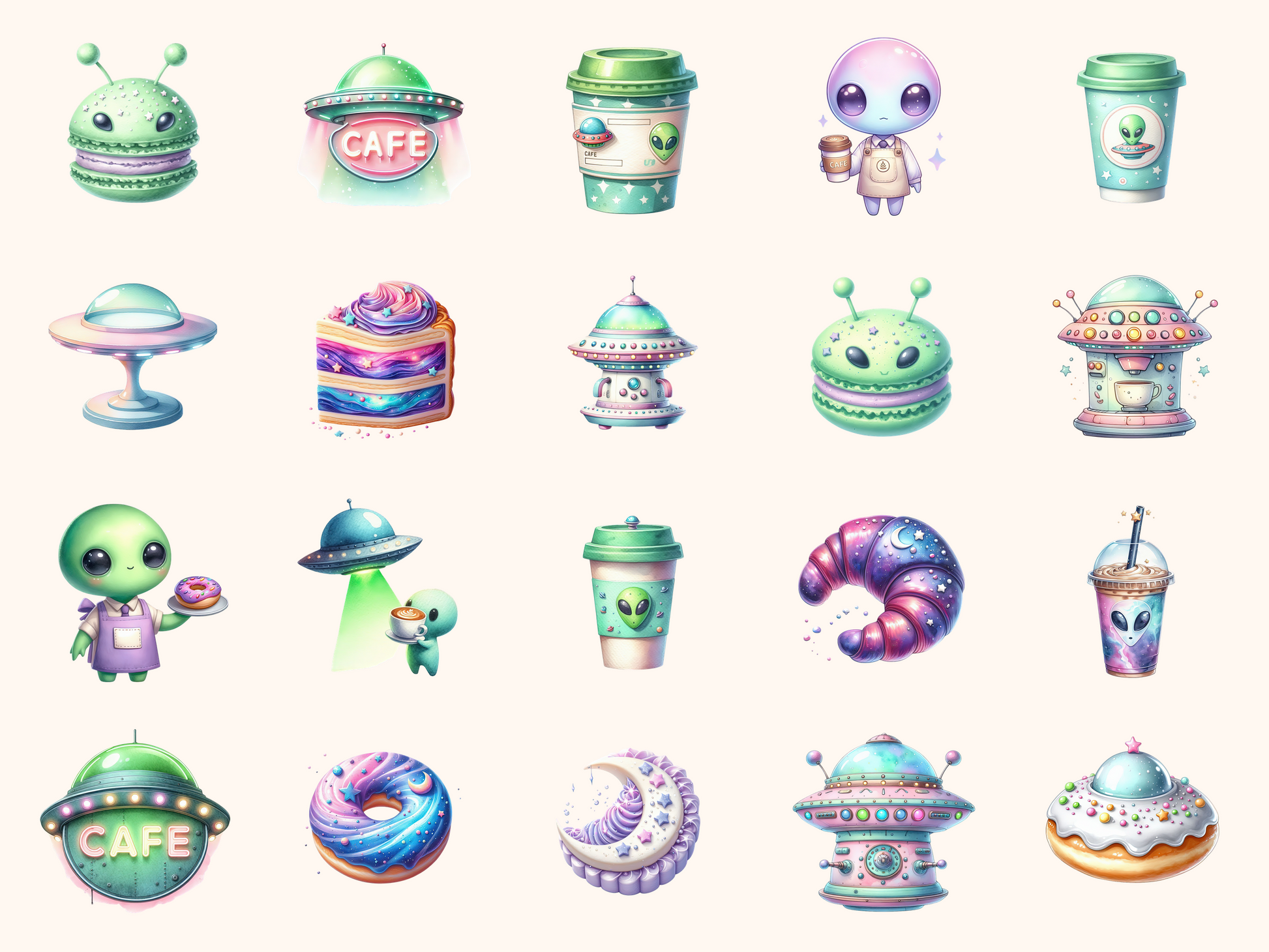 Alien Café Clipart