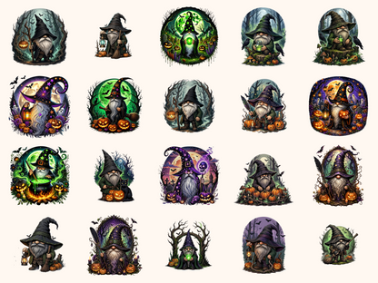 Eerie Forest Gnomes Clipart